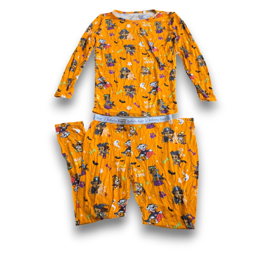 Bellabu Bear Paw Patrol Orange Halloween Pajamas Set Bamboo Kids Boys 9/10